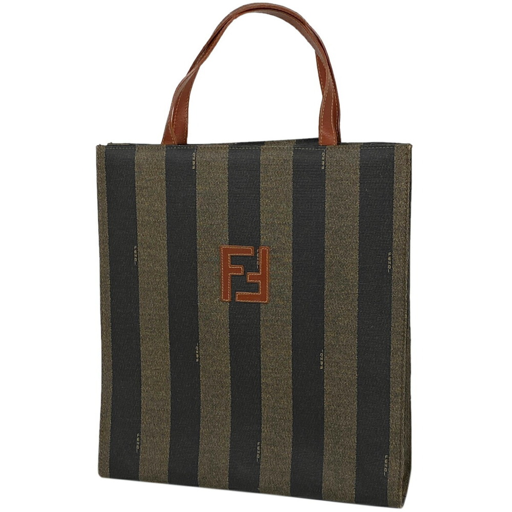 Fendi Pequin Tote Bag Handbag Backpack Rucksack Daypack Canvas Brown Black